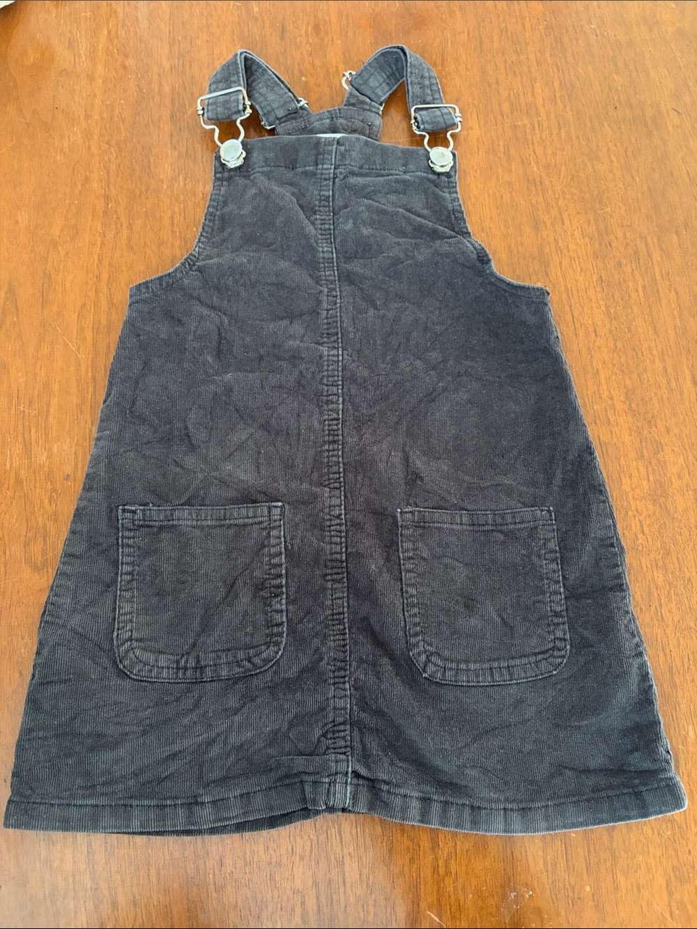 🫐3/$30 Primark Black Sparkle Corduroy Pinafore Dress with Front Pockets size 5-6